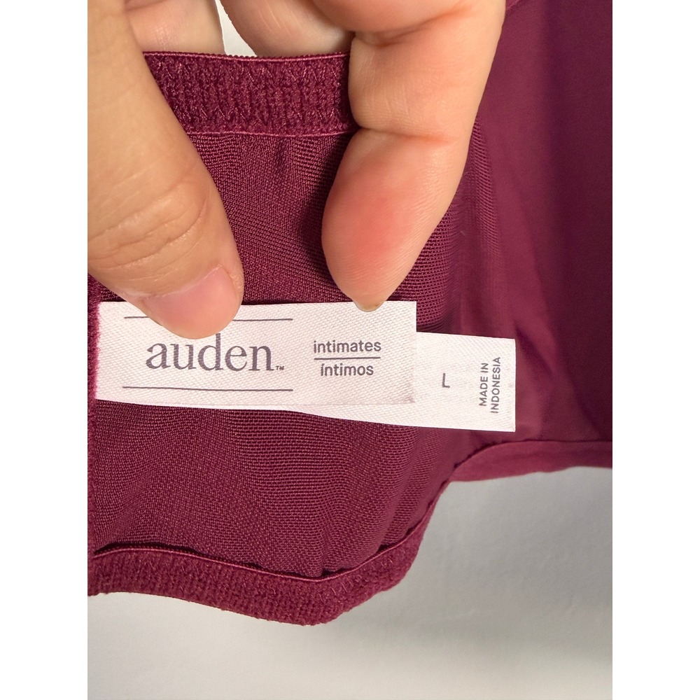 Auden Corset Top Women L Burgundy Satin Boned Square Neck Regencycore Party - Picture 6 of 10